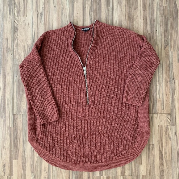 Zip Front Express London Tunic Sweater - Picture 4 of 7